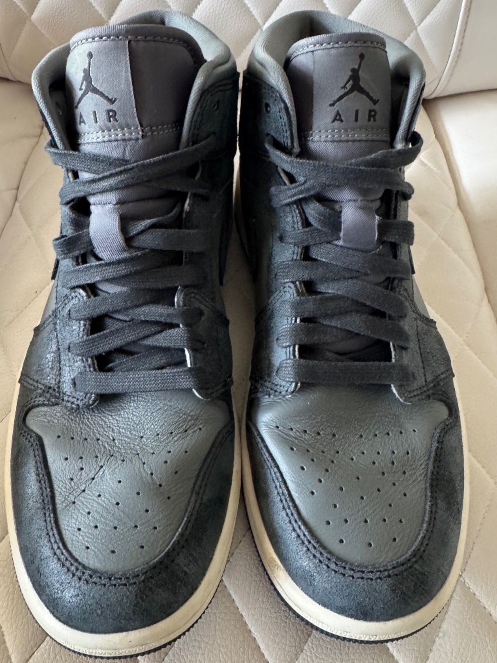 Air Jordan 1 Mid SE Dark Gray Light Gray Sneakers Women's 9.5
